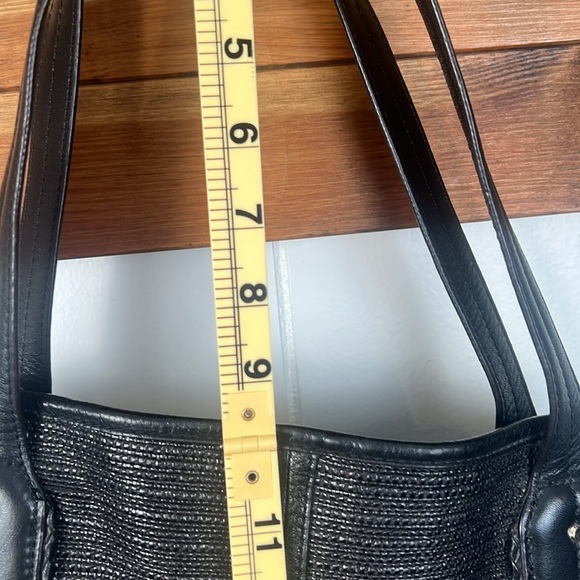 B Makowsky Black jute/leather shoulder bag. Easy clean! Lots of pockets! - Picture 15 of 16